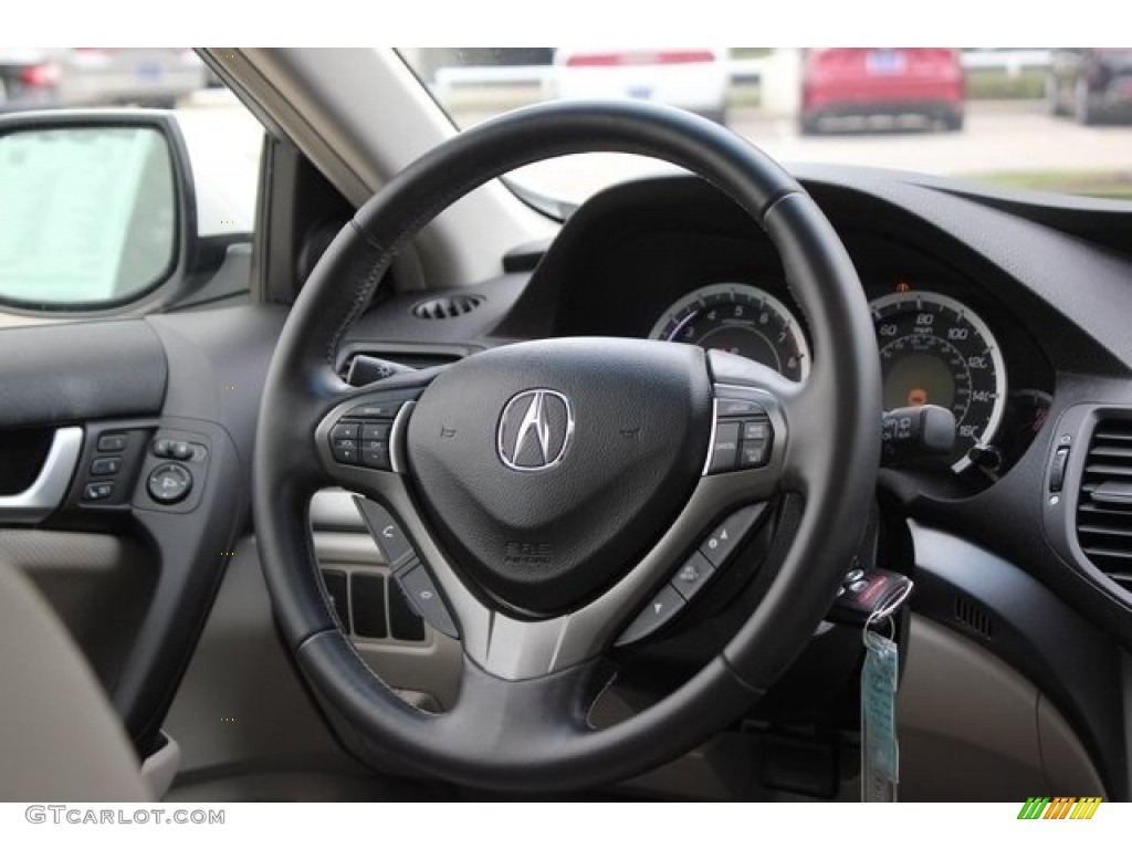 2013 Acura TSX Technology Sport Wagon Parchment Steering Wheel Photo #112294869