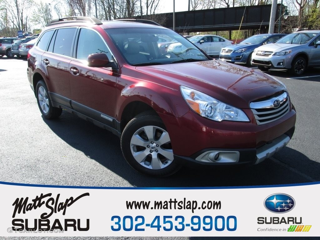 2011 Outback 2.5i Limited Wagon - Ruby Red Pearl / Warm Ivory photo #1