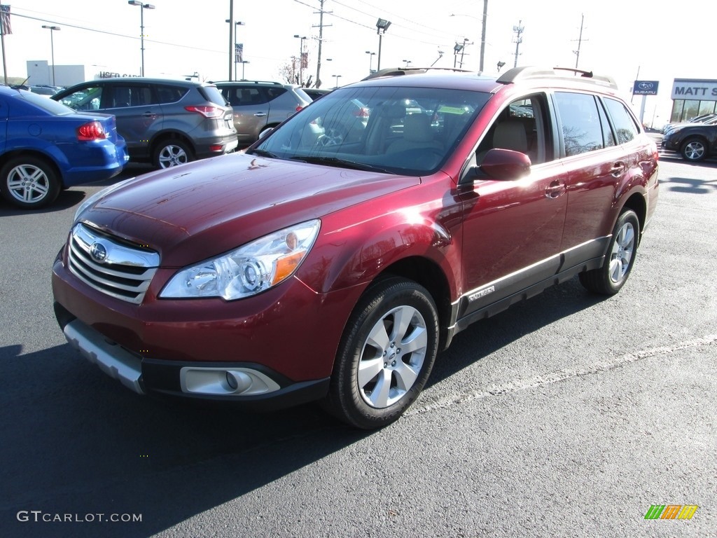 2011 Outback 2.5i Limited Wagon - Ruby Red Pearl / Warm Ivory photo #2