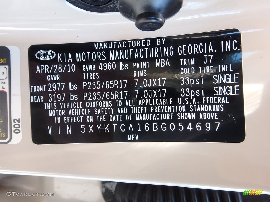 2011 Sorento LX AWD - White Sand Beige / Beige photo #29