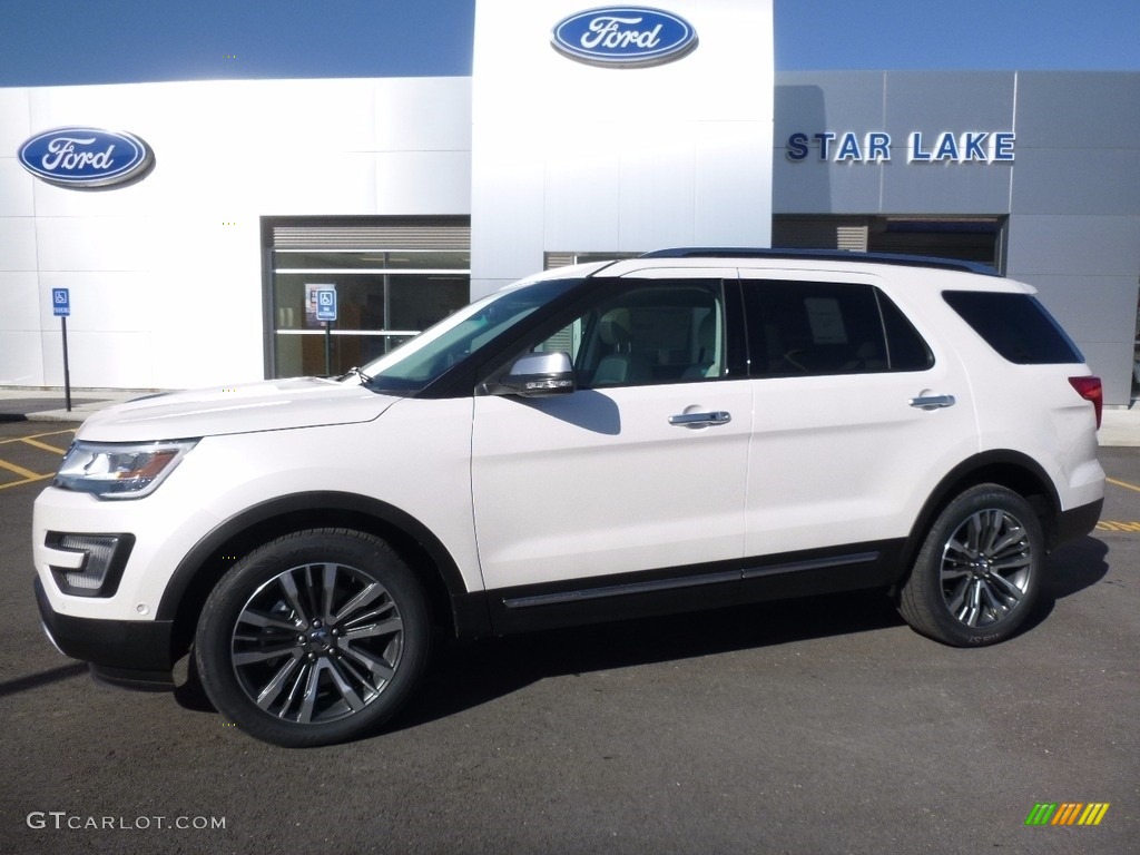 White Platinum Metallic Tri-Coat Ford Explorer