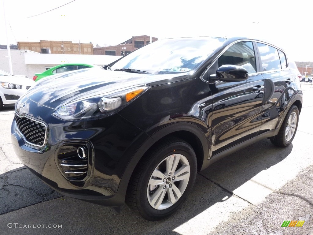 2017 Sportage LX AWD - Black Cherry / Black photo #7