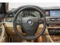 Venetian Beige 2013 BMW 5 Series 528i Sedan Steering Wheel