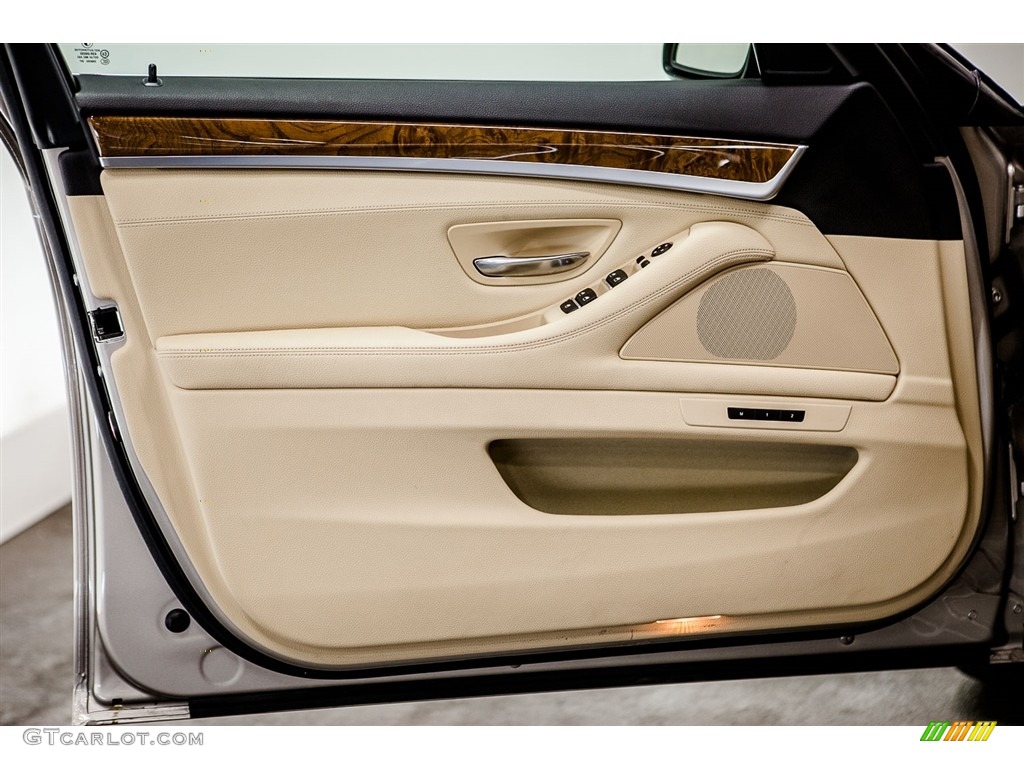 2013 BMW 5 Series 528i Sedan Venetian Beige Door Panel Photo #112303848
