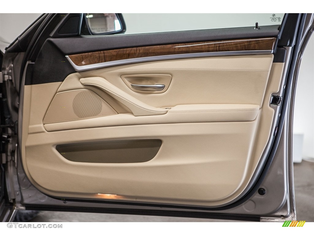 2013 BMW 5 Series 528i Sedan Venetian Beige Door Panel Photo #112303941