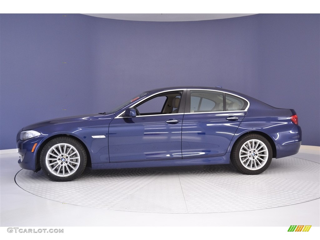 2013 5 Series 535i Sedan - Deep Sea Blue Metallic / Oyster/Black photo #4