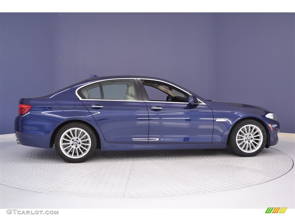 2013 5 Series 535i Sedan - Deep Sea Blue Metallic / Oyster/Black photo #8