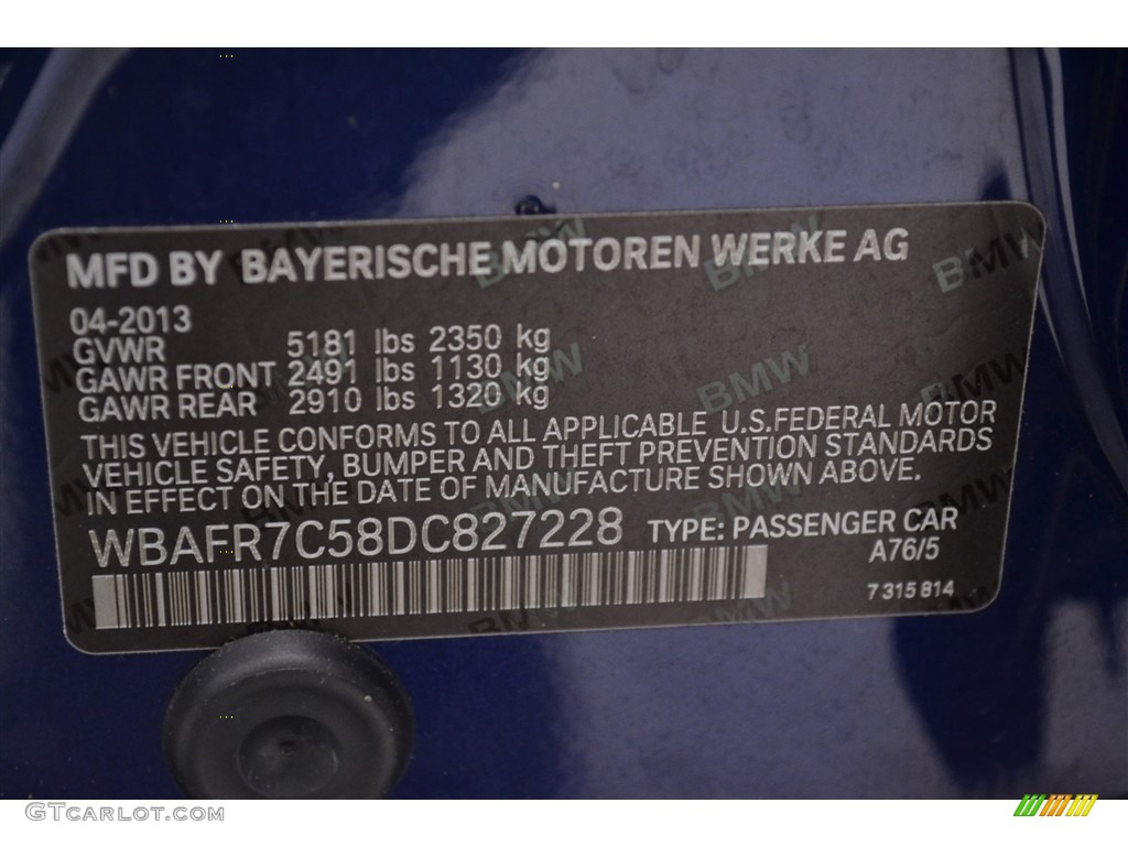 2013 5 Series 535i Sedan - Deep Sea Blue Metallic / Oyster/Black photo #11
