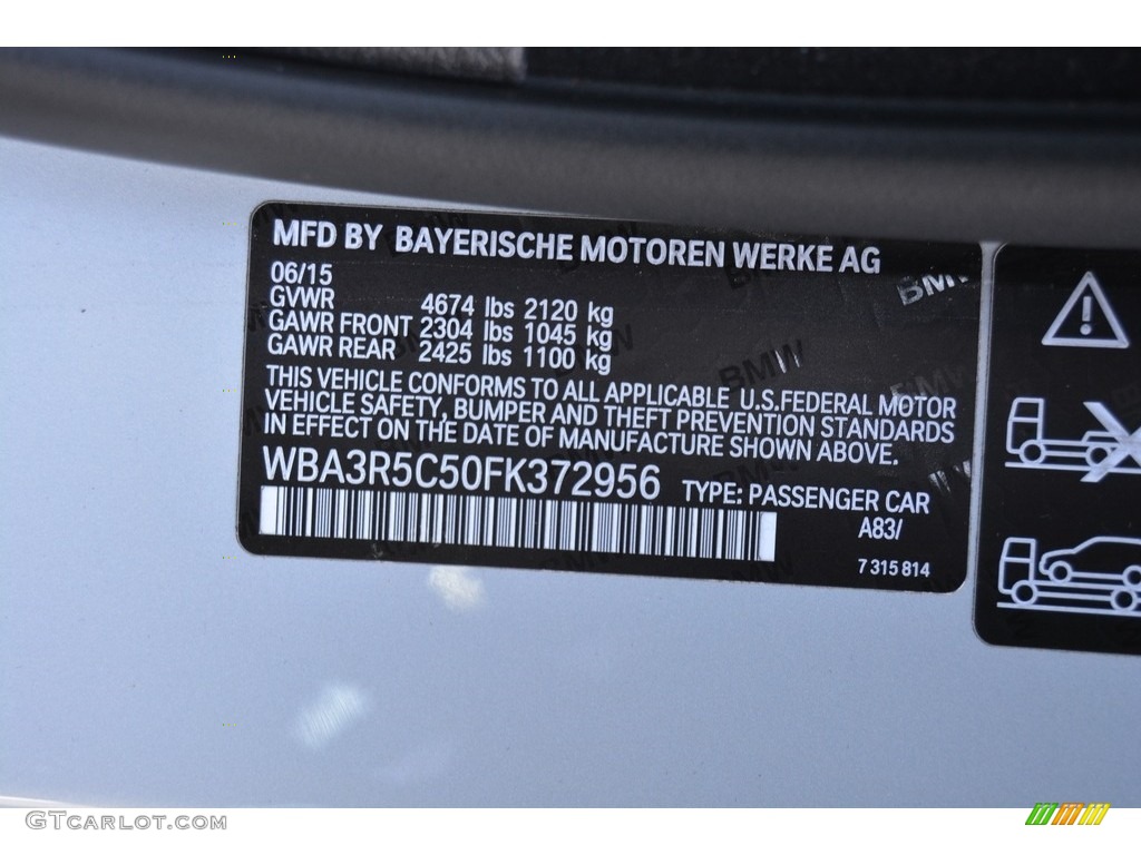 2015 4 Series Color Code A83 for Glacier Silver Metallic Photo #112339920