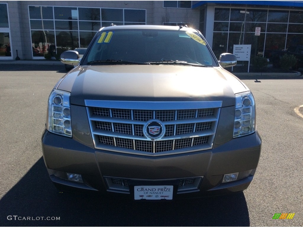 2011 Escalade ESV Platinum AWD - Mocha Steel Metallic / Cocoa/Light Linen Tehama Leather photo #3