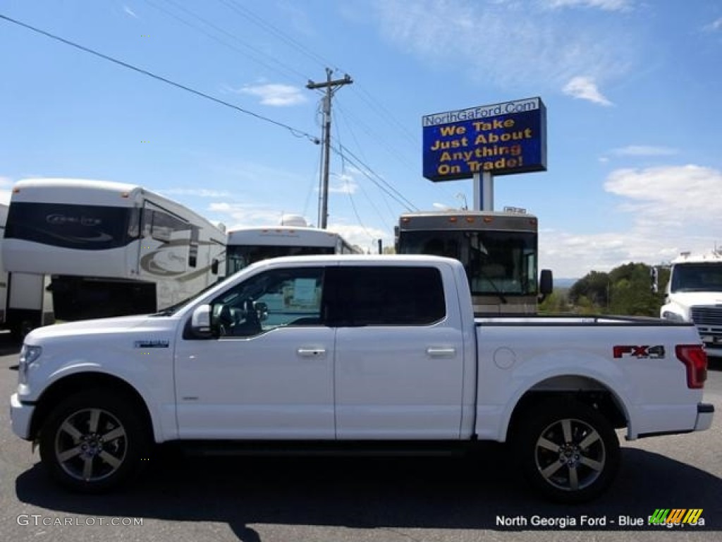 2016 F150 Lariat SuperCrew 4x4 - Oxford White / Black photo #2