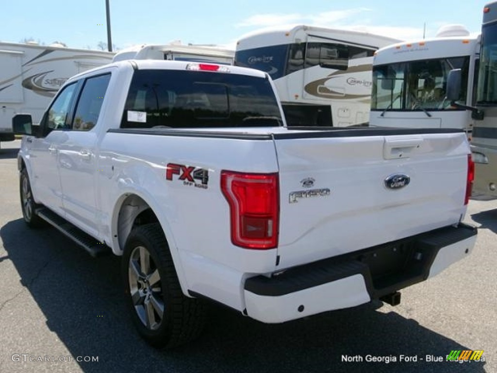 2016 F150 Lariat SuperCrew 4x4 - Oxford White / Black photo #3