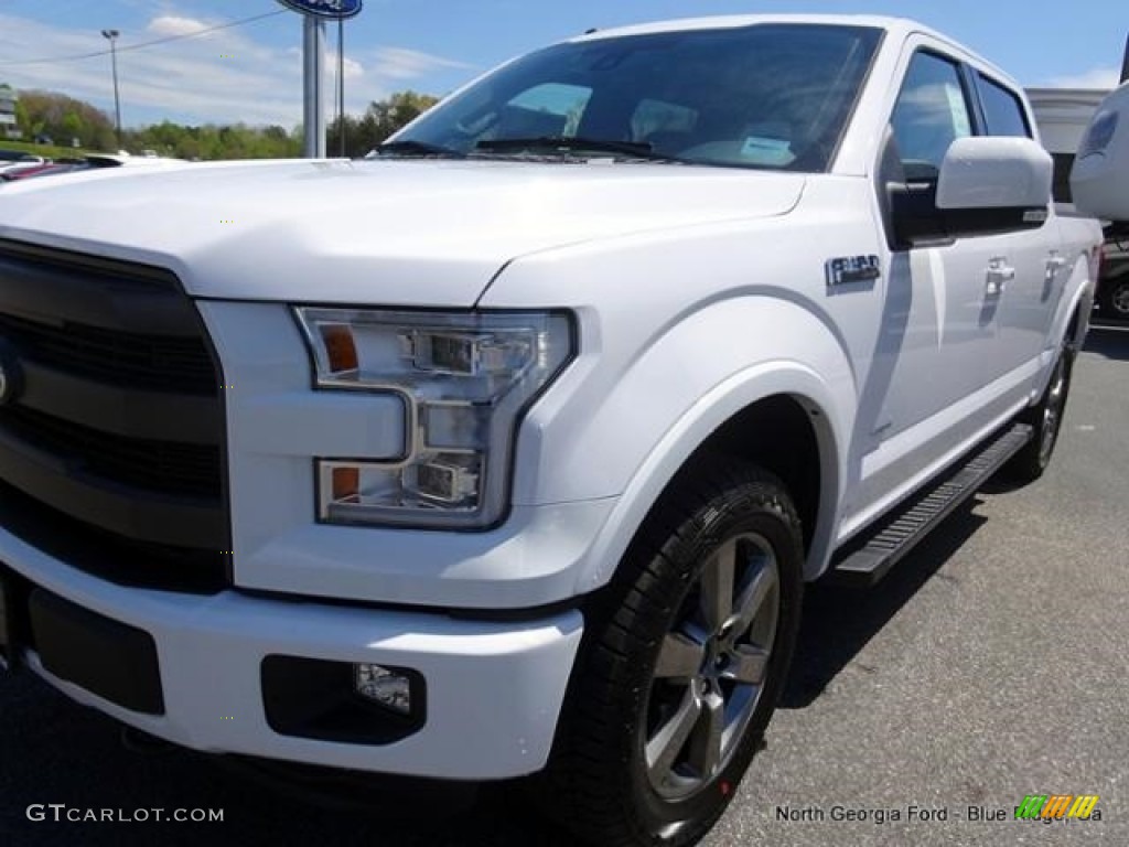 2016 F150 Lariat SuperCrew 4x4 - Oxford White / Black photo #37
