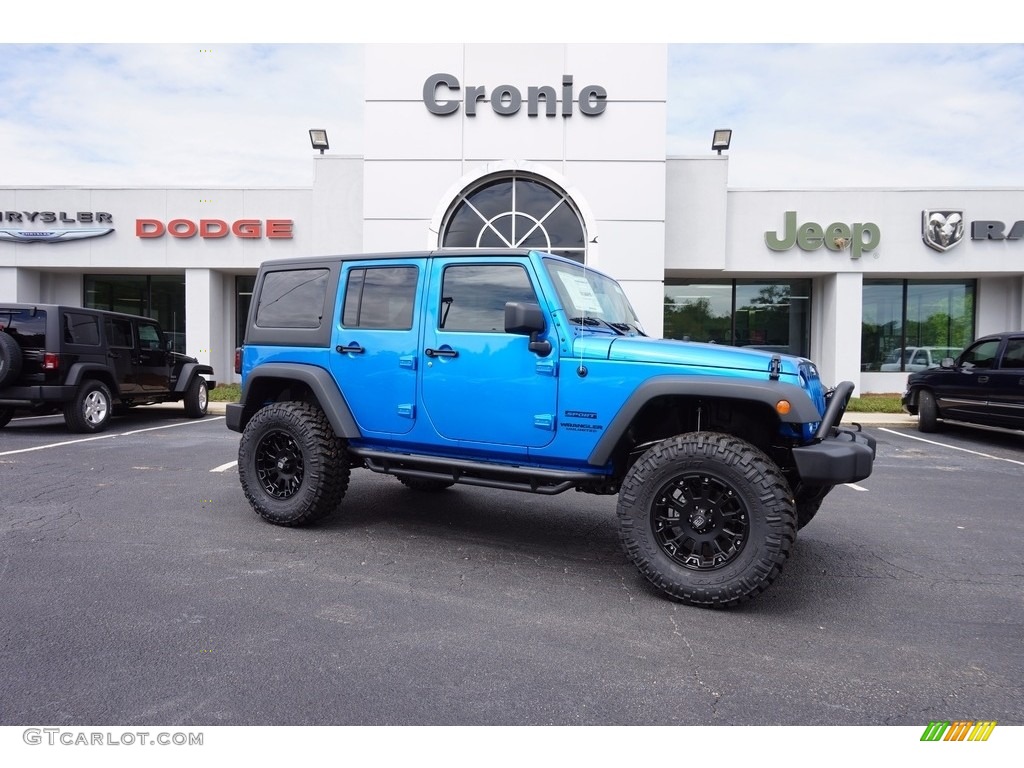 2016 Wrangler Unlimited Sport 4x4 - Hydro Blue Pearl / Black photo #1