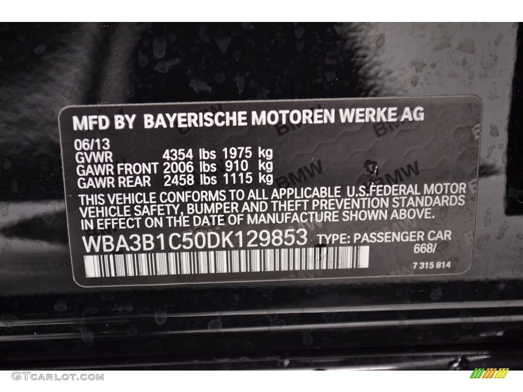 2013 3 Series 320i Sedan - Jet Black / Black photo #30