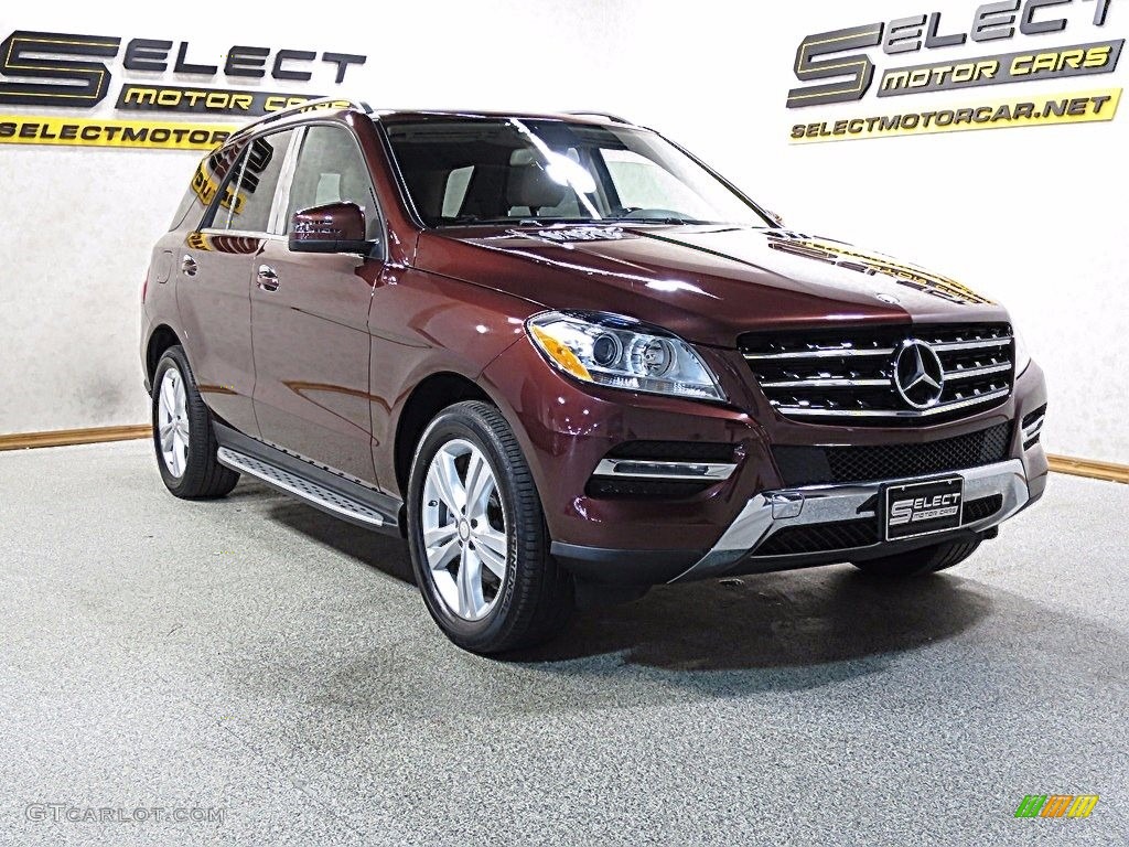2014 ML 350 4Matic - Cinnabar Red Metallic / Almond Beige photo #2
