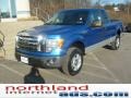 2009 Blue Flame Metallic Ford F150 XLT SuperCab 4x4  photo #7