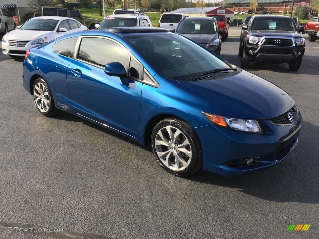 2012 Civic Si Coupe - Dyno Blue Pearl / Black photo #3