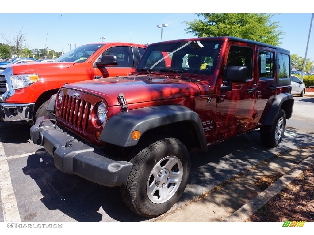 2012 Wrangler Unlimited Sport 4x4 - Deep Cherry Red Crystal Pearl / Black photo #1