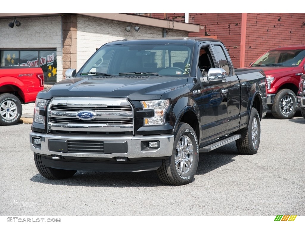 2016 F150 Lariat SuperCab 4x4 - Shadow Black / Black photo #2