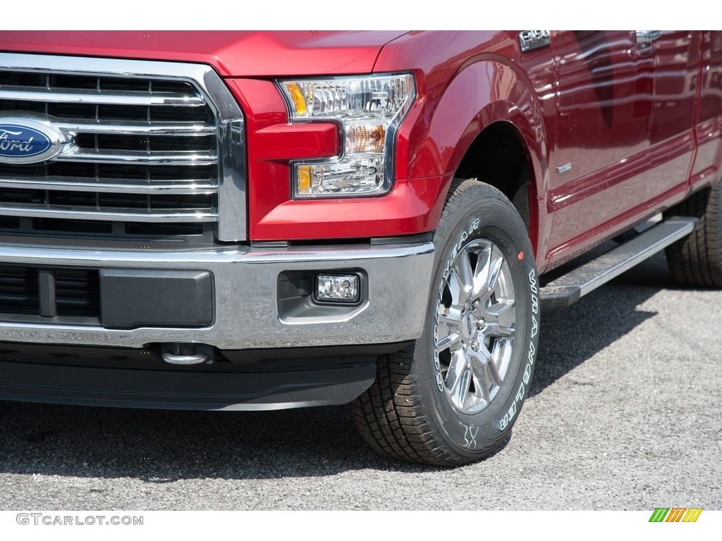 2016 F150 XLT SuperCab 4x4 - Ruby Red / Medium Light Camel photo #2