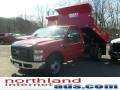 Red 2009 Ford F350 Super Duty XL Regular Cab Chassis Dump Truck
