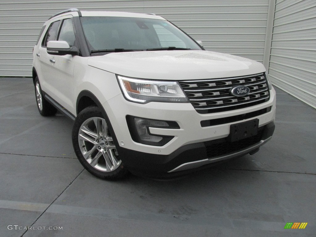 2016 Explorer Limited - White Platinum Metallic Tri-Coat / Ebony Black photo #2