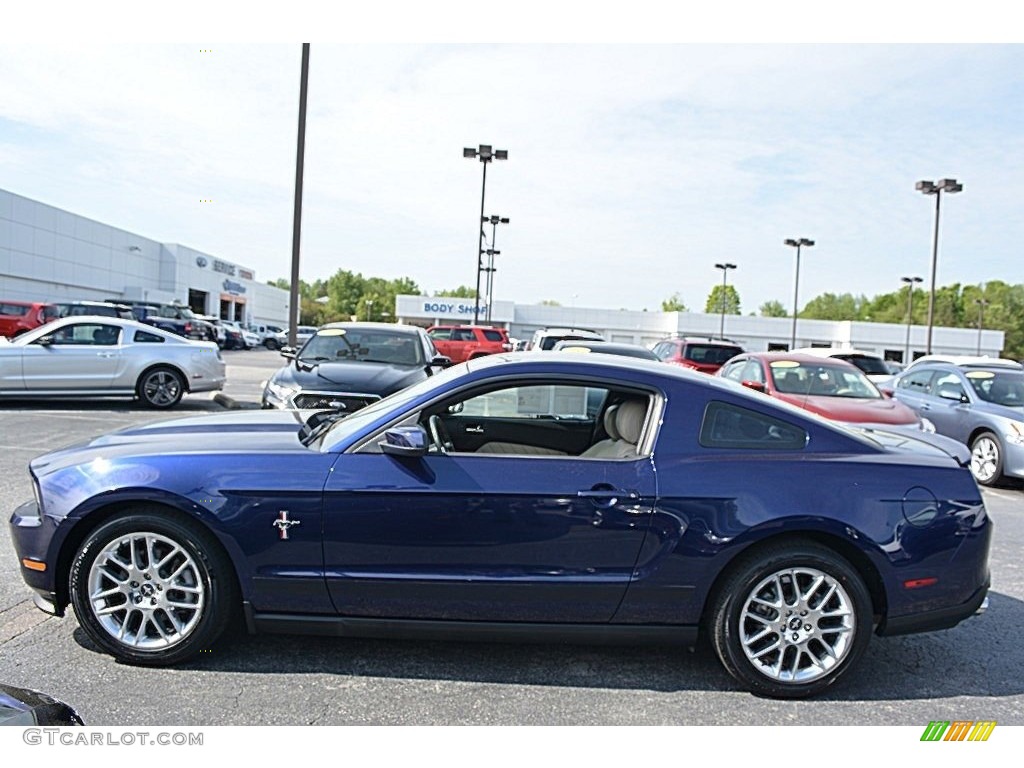 2012 Mustang V6 Premium Coupe - Kona Blue Metallic / Stone photo #6