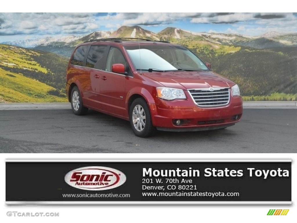 2008 Town & Country Touring - Inferno Red Crystal Pearlcoat / Medium Slate Gray/Light Shale photo #1