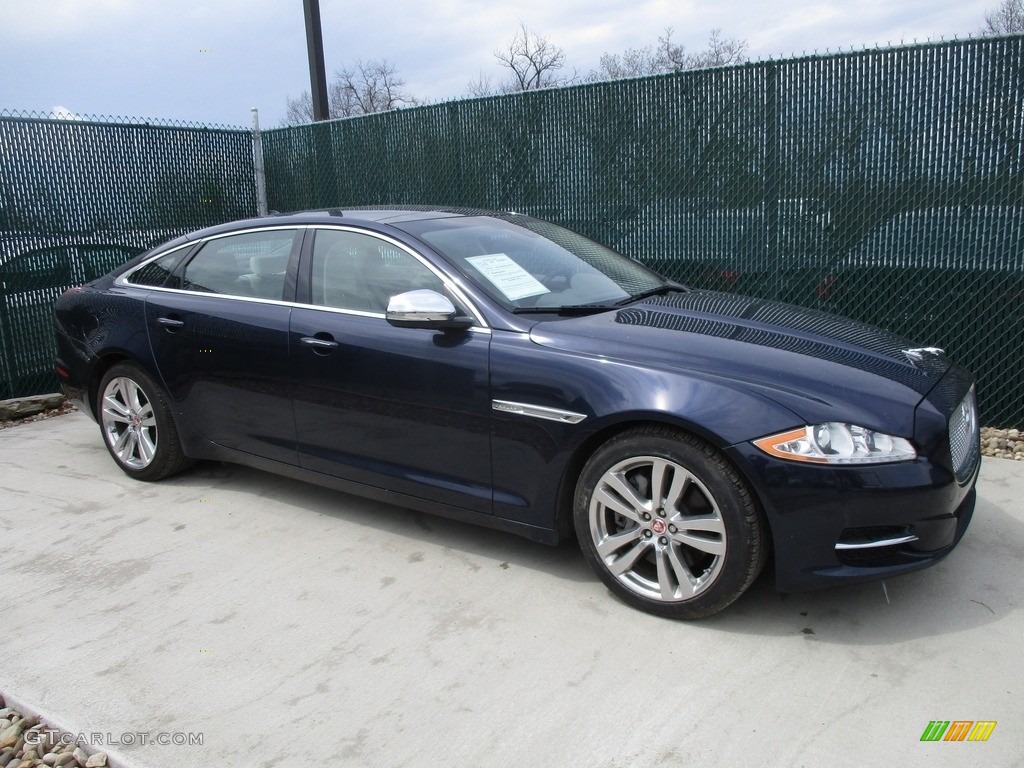 2015 XJ XJL Portfolio AWD - Dark Sapphire Metallic / Ivory/Oyster photo #1