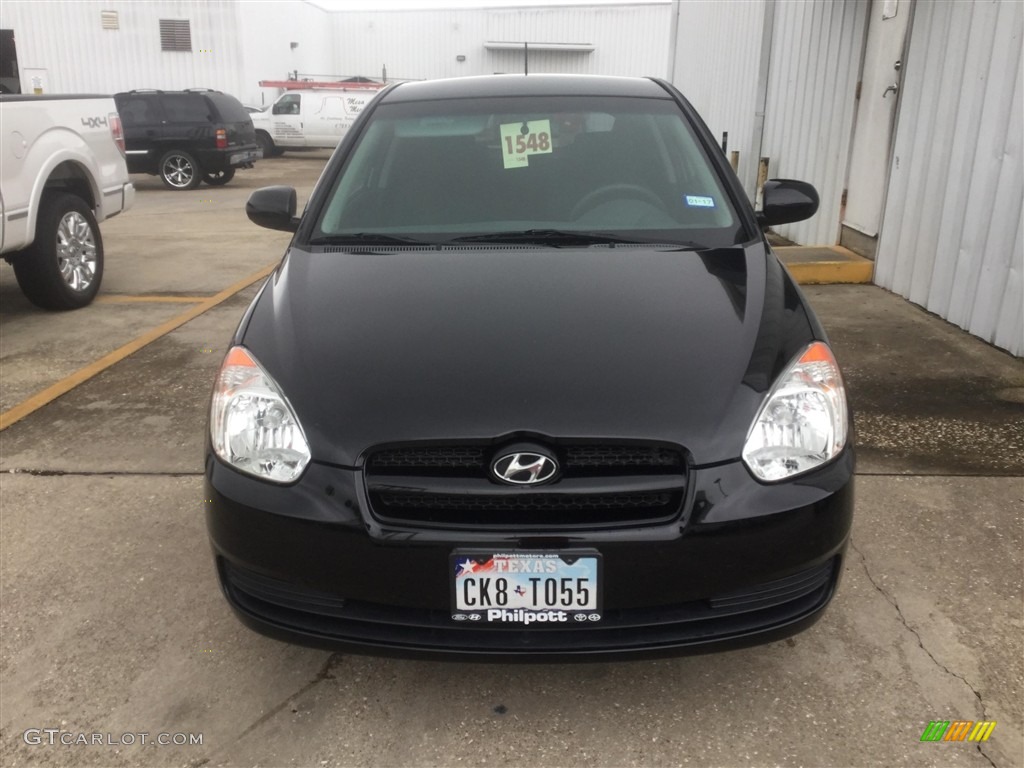 2011 Accent GS 3 Door - Ebony Black / Black photo #1