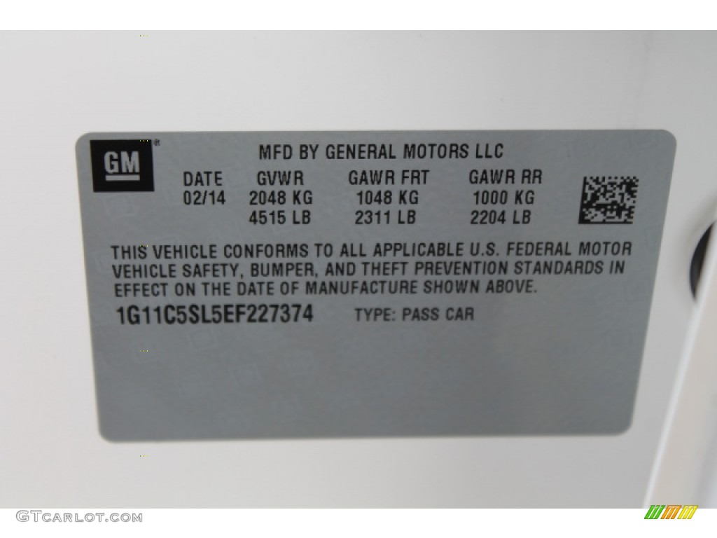 2014 Malibu LT - White Diamond Tricoat / Cocoa/Light Neutral photo #17