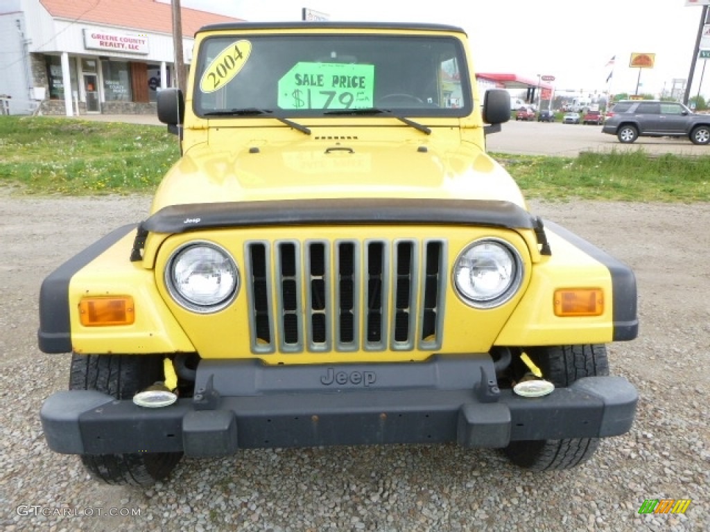 2004 Wrangler Rubicon 4x4 - Solar Yellow / Dark Slate Gray photo #12