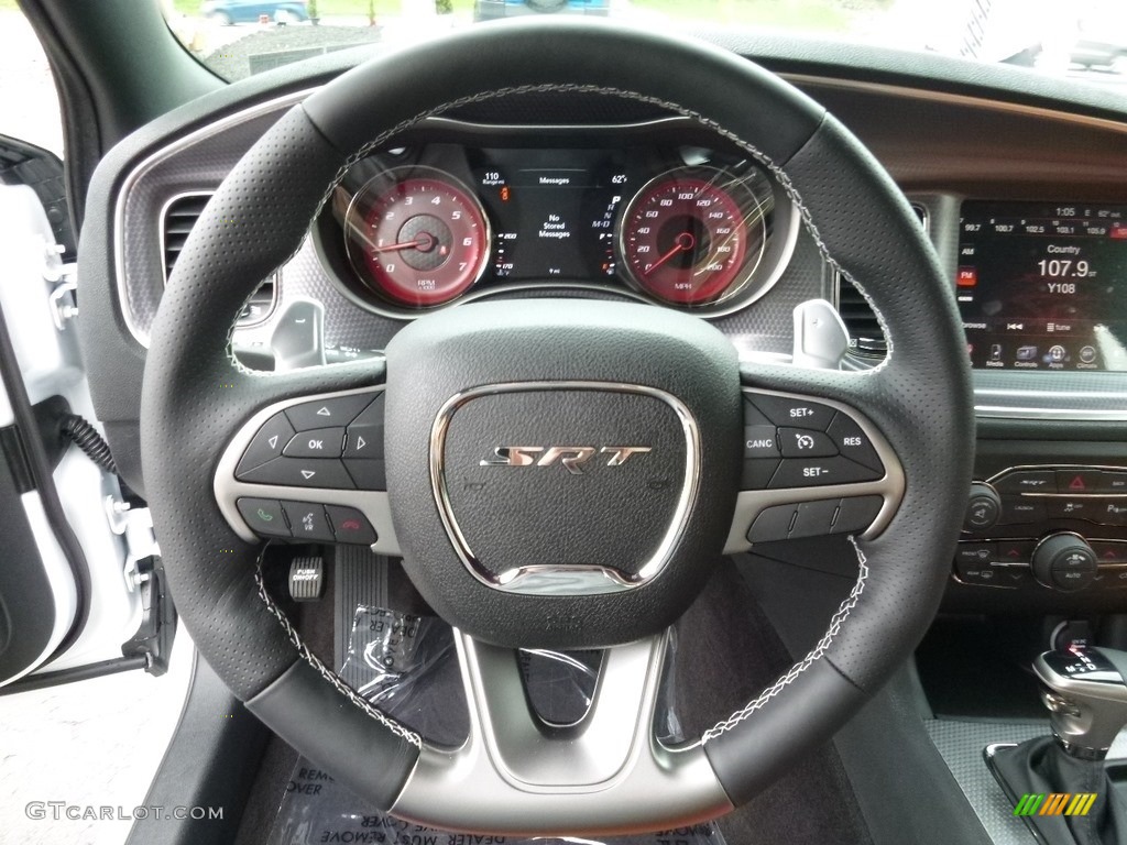 2016 Dodge Charger SRT Hellcat Black/Sepia Steering Wheel Photo #112476857
