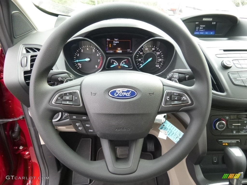2017 Ford Escape SE 4WD Medium Light Stone Steering Wheel Photo #112485410