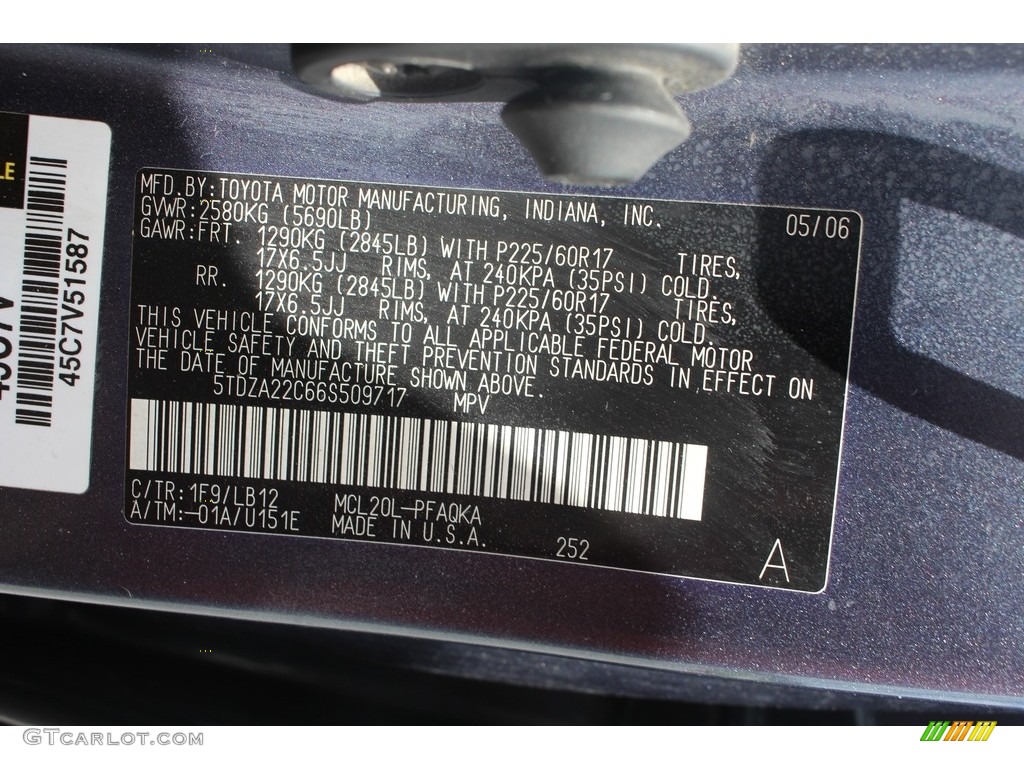 2006 Sienna XLE - Slate Metallic / Stone Gray photo #48