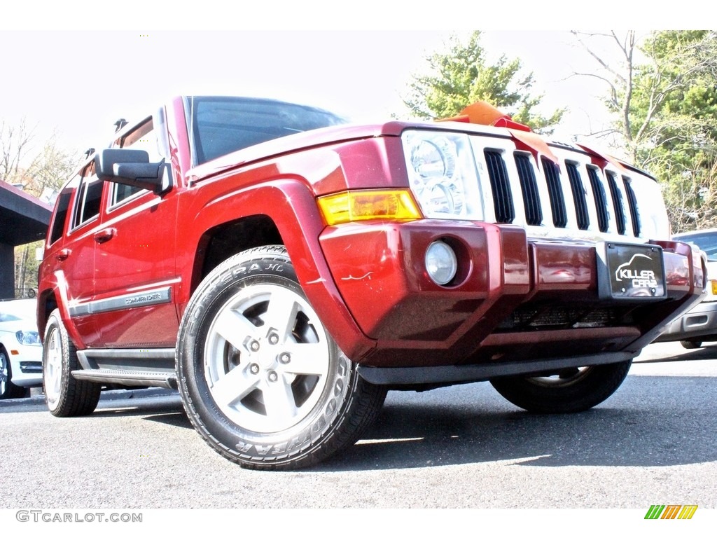 2008 Commander Sport 4x4 - Red Rock Crystal Pearl / Dark Slate Gray photo #12