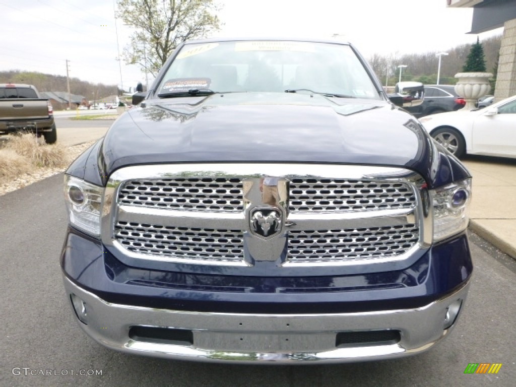 2013 1500 Laramie Quad Cab 4x4 - True Blue Pearl / Black photo #9