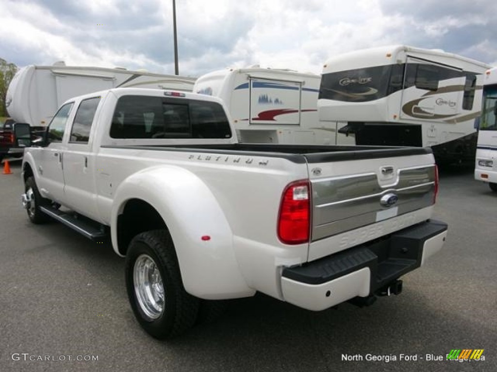 2016 F350 Super Duty Platinum Crew Cab 4x4 DRW - White Platinum Metallic / Black photo #3