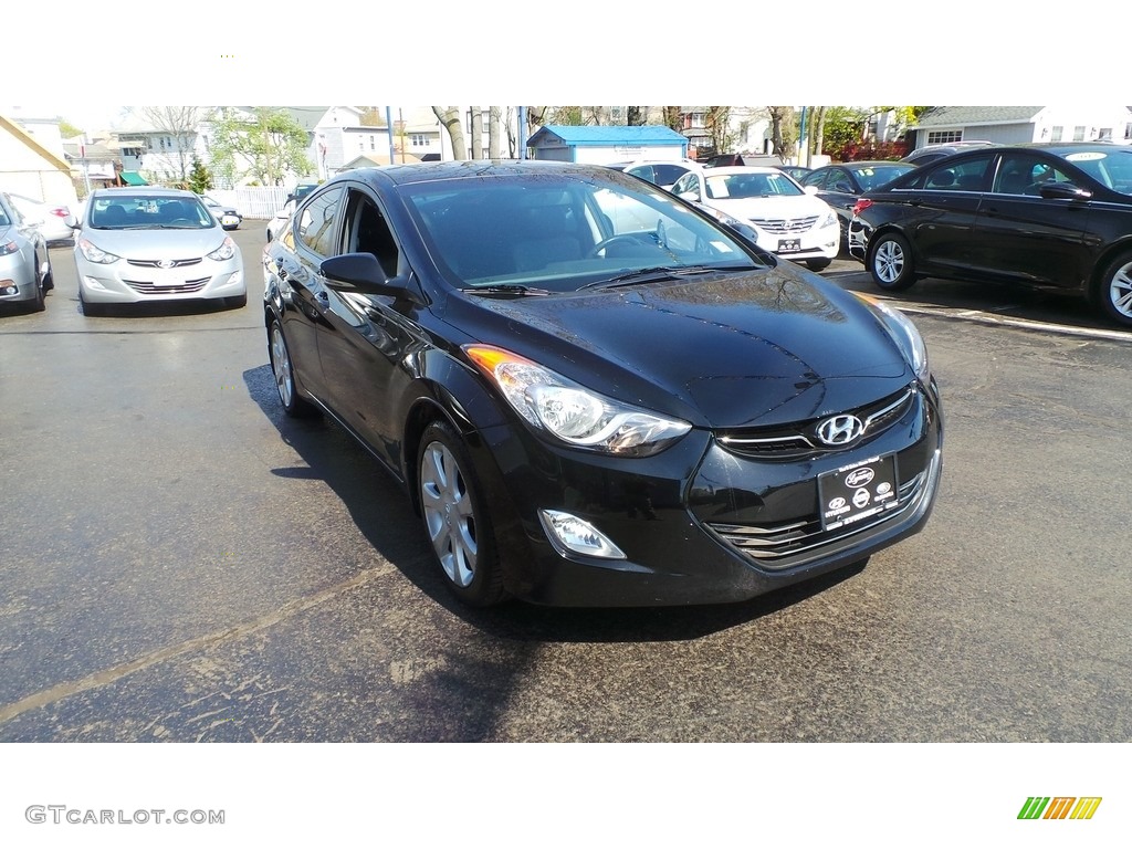 2012 Elantra Limited - Black Noir Pearl / Black photo #1