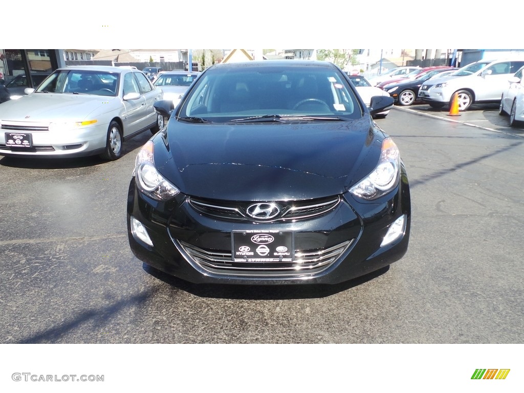 2012 Elantra Limited - Black Noir Pearl / Black photo #2