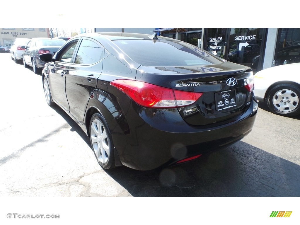 2012 Elantra Limited - Black Noir Pearl / Black photo #4