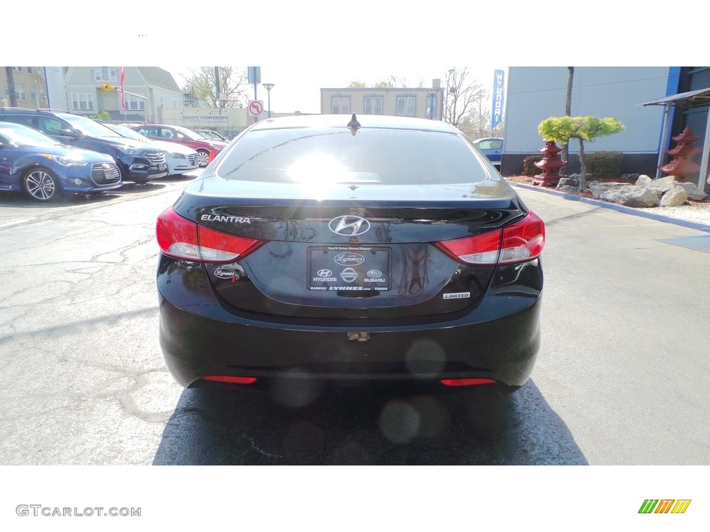 2012 Elantra Limited - Black Noir Pearl / Black photo #5