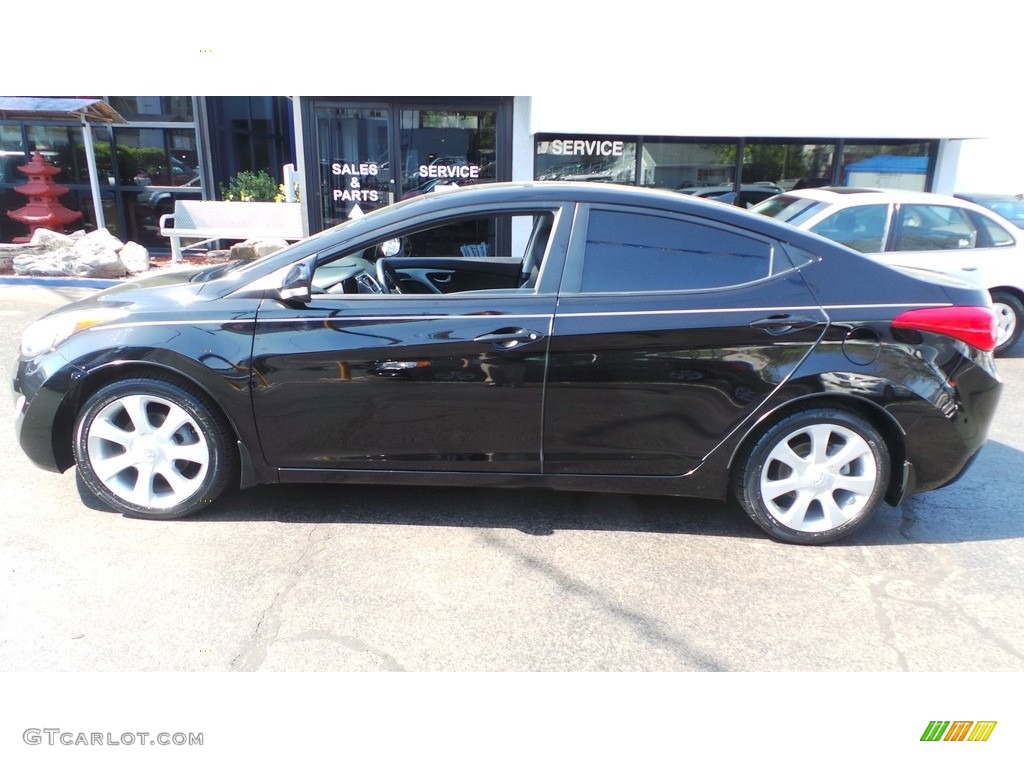 2012 Elantra Limited - Black Noir Pearl / Black photo #7