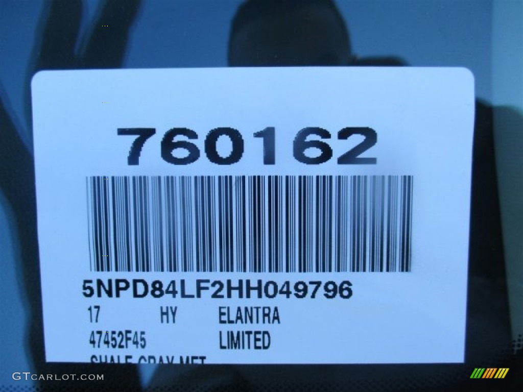 2017 Elantra Limited - Gray / Gray photo #21