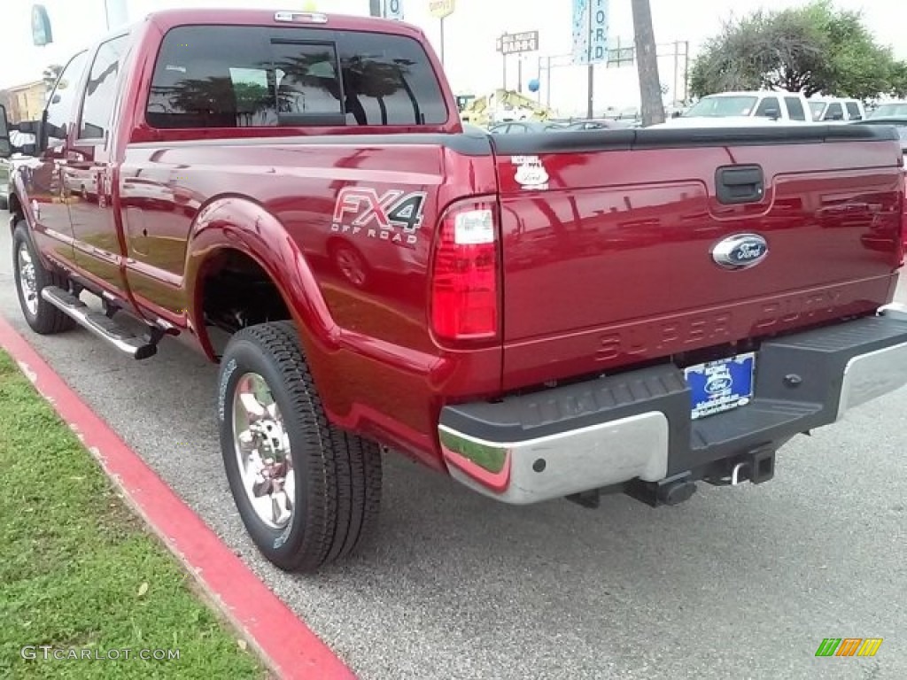 2016 F350 Super Duty Lariat Crew Cab 4x4 - Ruby Red Metallic / Adobe photo #13