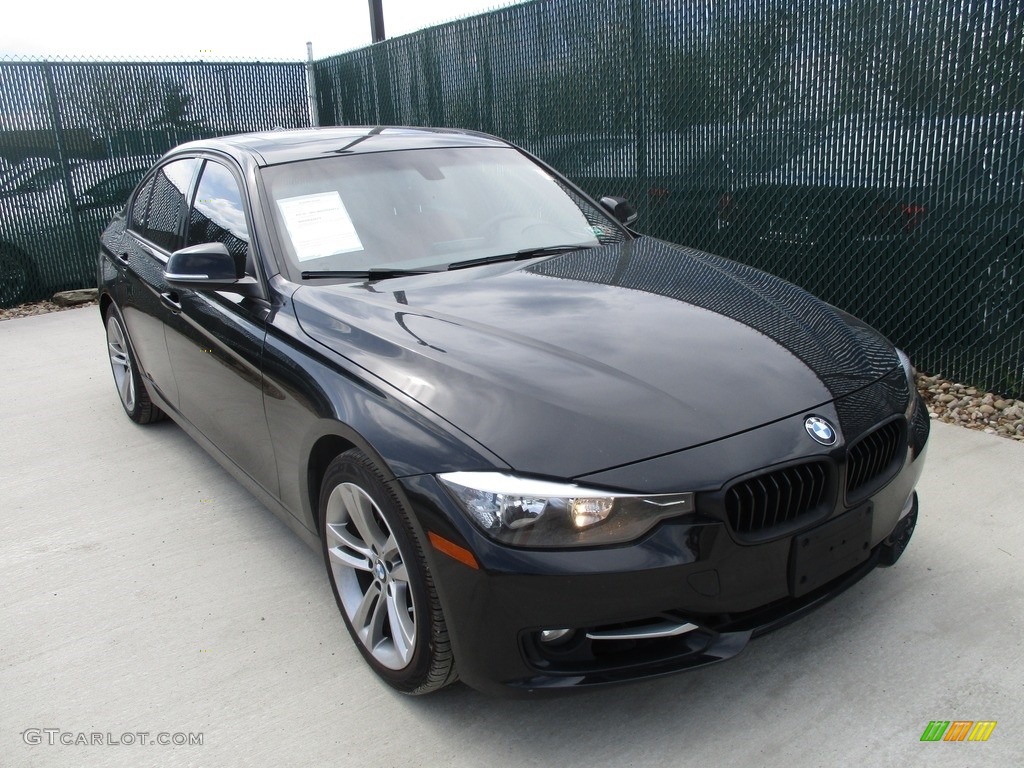 2013 3 Series 328i xDrive Sedan - Jet Black / Coral Red/Black photo #5