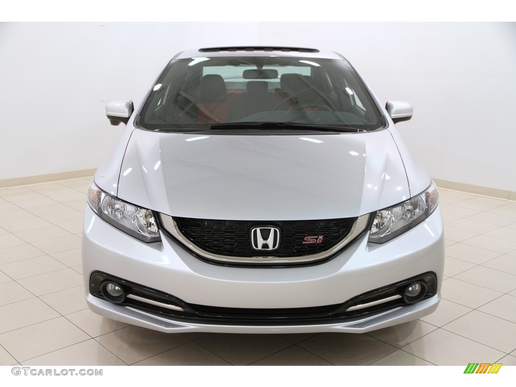 2014 Civic Si Sedan - Alabaster Silver Metallic / Black/Red photo #2