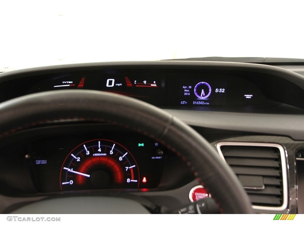 2014 Civic Si Sedan - Alabaster Silver Metallic / Black/Red photo #7