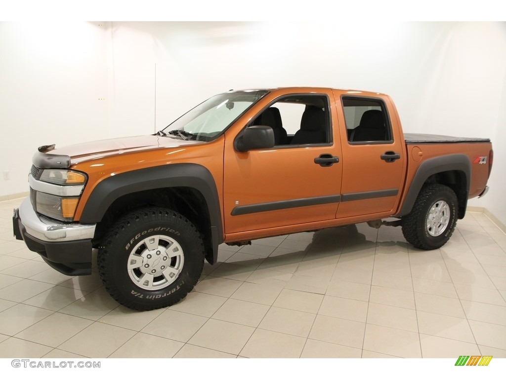 2007 Colorado LT Crew Cab 4x4 - Sunburst Orange Metallic / Very Dark Pewter photo #3
